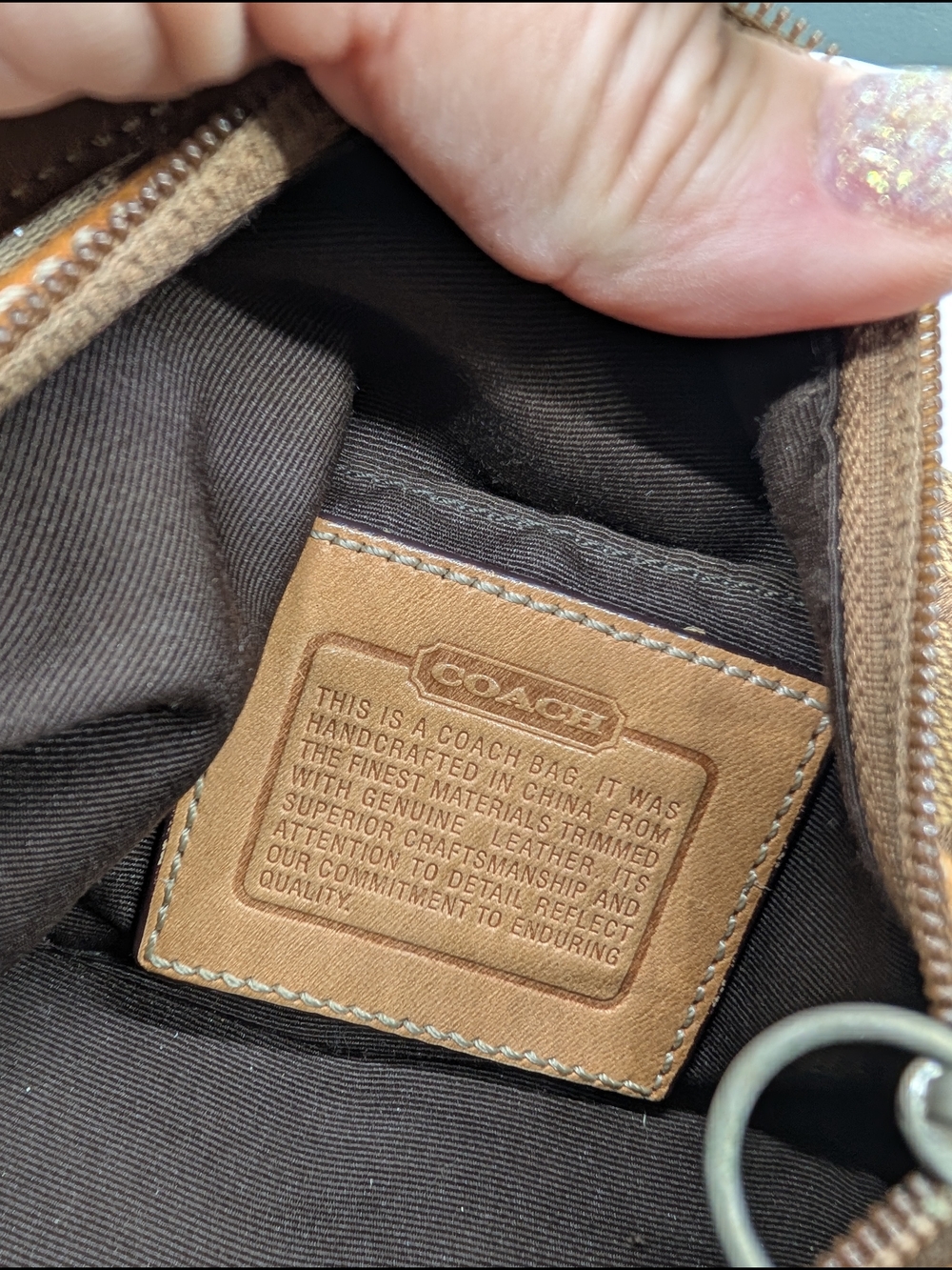 Coach Tan Signature Canvas Small Shoulder Bag - Picture 7 of 10